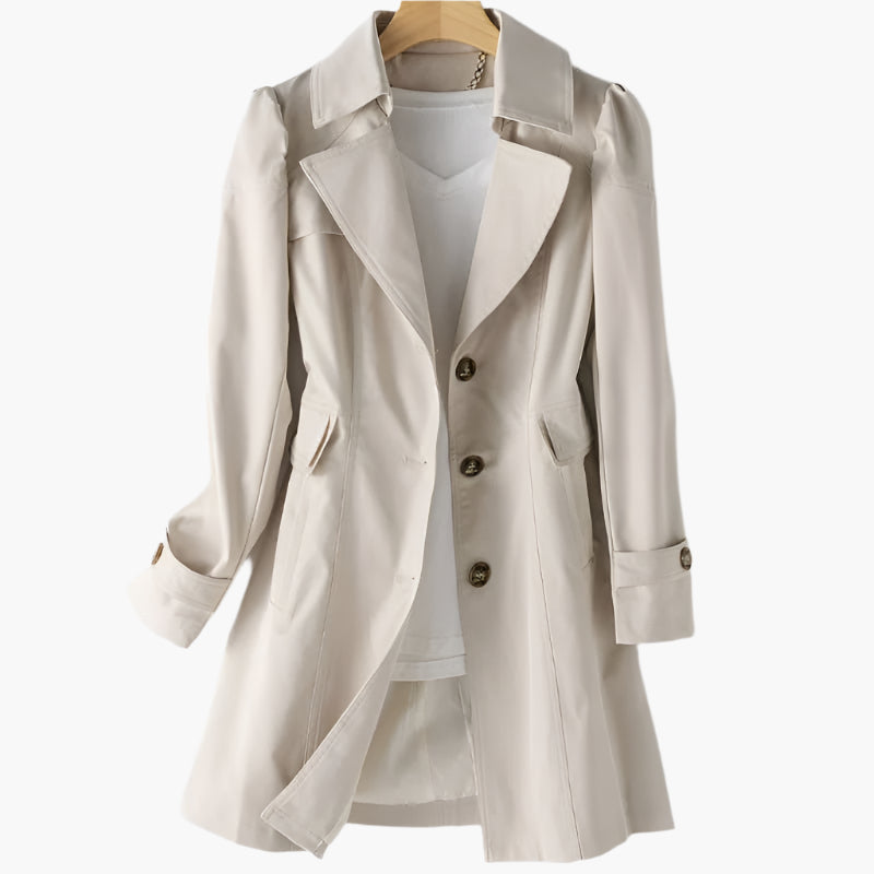 Trenchcoat Damen mit figurbetonter Passform und klassischem Reverskragen | A&B - 5 - Annoboutique