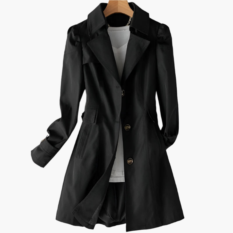 Trenchcoat Damen mit figurbetonter Passform und klassischem Reverskragen | A&B - 6 - Annoboutique