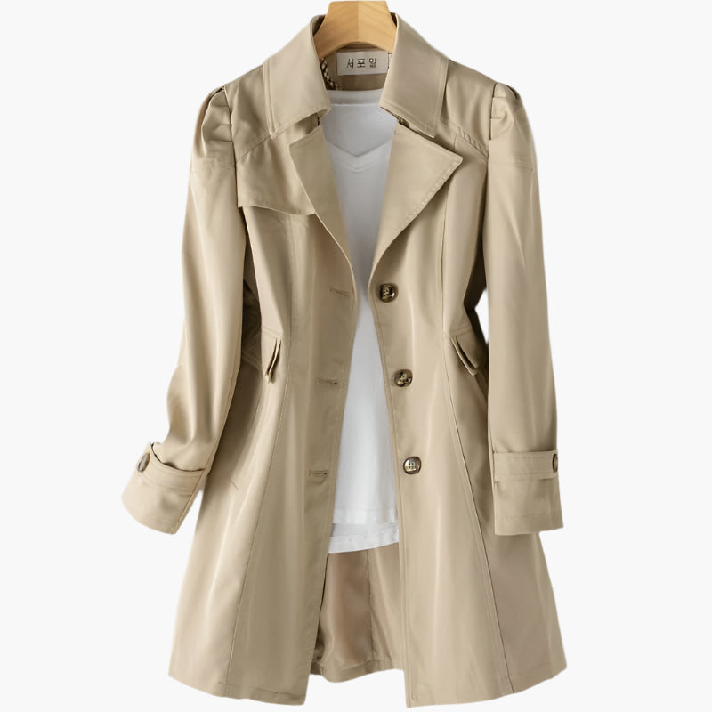 Trenchcoat Damen mit figurbetonter Passform und klassischem Reverskragen | A&B - 7 - Annoboutique
