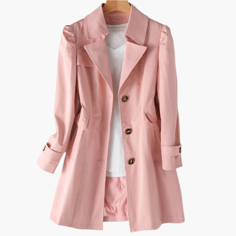 Trenchcoat Damen mit figurbetonter Passform und klassischem Reverskragen | A&B - 8 - Annoboutique