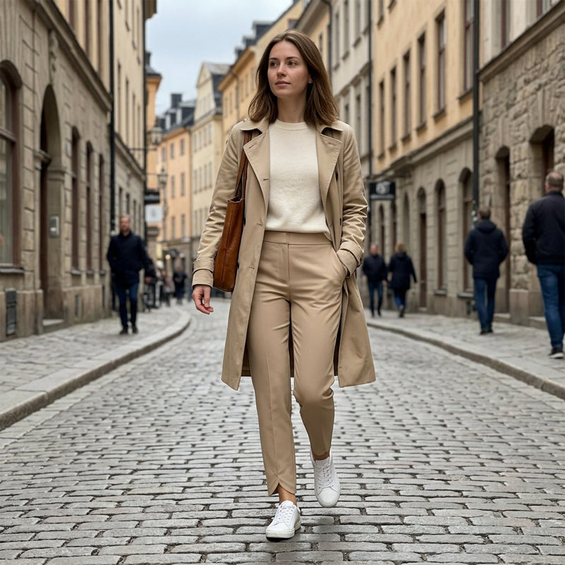 Hose Damen mit figurbetontem Schnitt und praktischen Taschen | A&B - 2 - Annoboutique