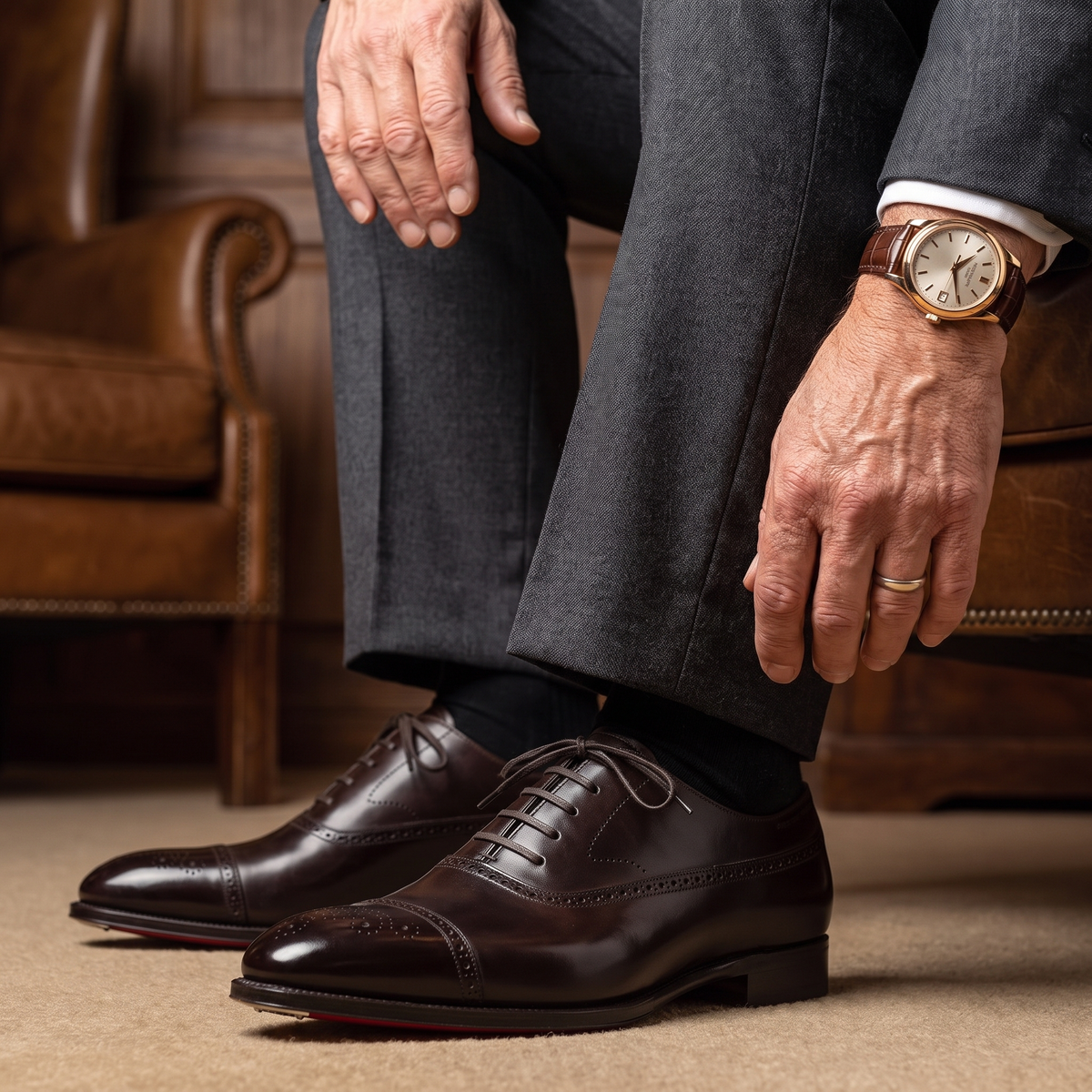 Herren Oxford Schuhe mit eleganter Silhouette und detailreicher Verarbeitung | A&B - 2 - Annoboutique
