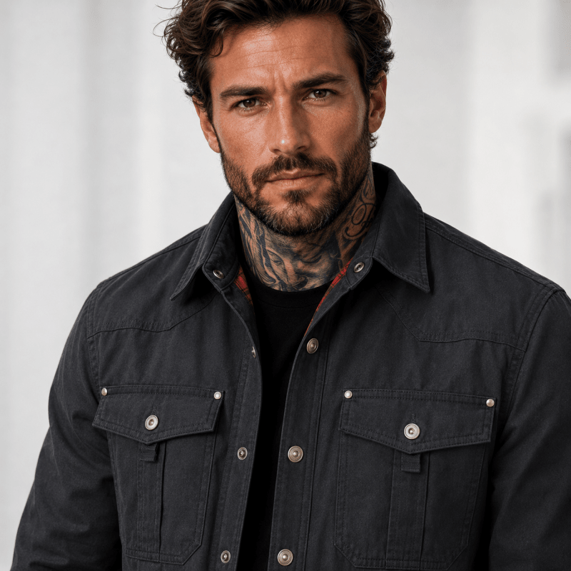 Herrenjacke im klassischen Stil mit praktischen Taschen | A&B - 1 - Annoboutique