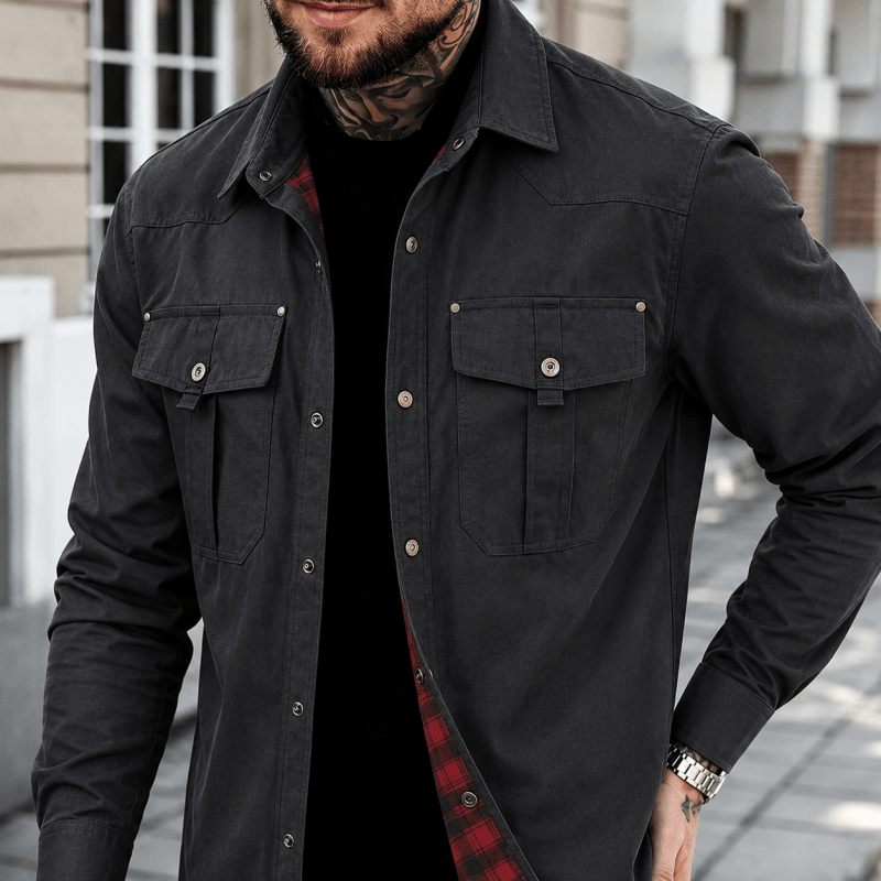 Herrenjacke im klassischen Stil mit praktischen Taschen | A&B - 14 - Annoboutique