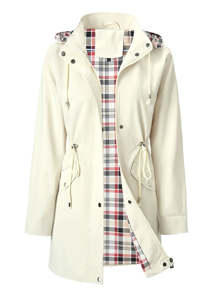 Trenchcoat Damen mit Kapuze und taillierbarem Schnitt | A&B - 1 - Annoboutique