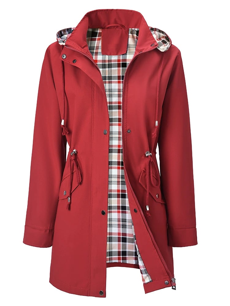 Trenchcoat Damen mit Kapuze und taillierbarem Schnitt | A&B - 2 - Annoboutique