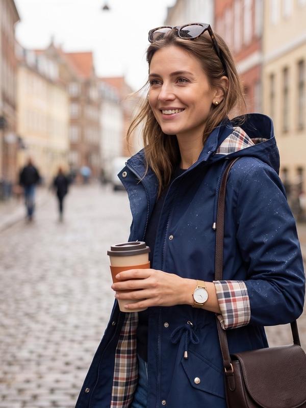 Trenchcoat Damen mit Kapuze und taillierbarem Schnitt | A&B - 6 - Annoboutique