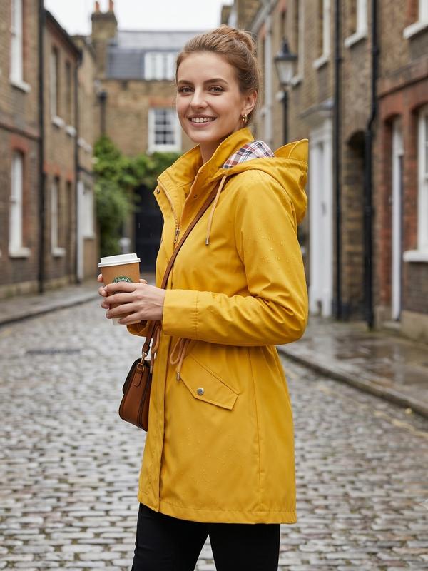 Trenchcoat Damen mit Kapuze und taillierbarem Schnitt | A&B - 9 - Annoboutique