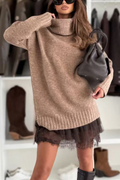 Damen Kleid mit Spitzen-Detail und lässigem Schnitt | A&B - 7 - Annoboutique