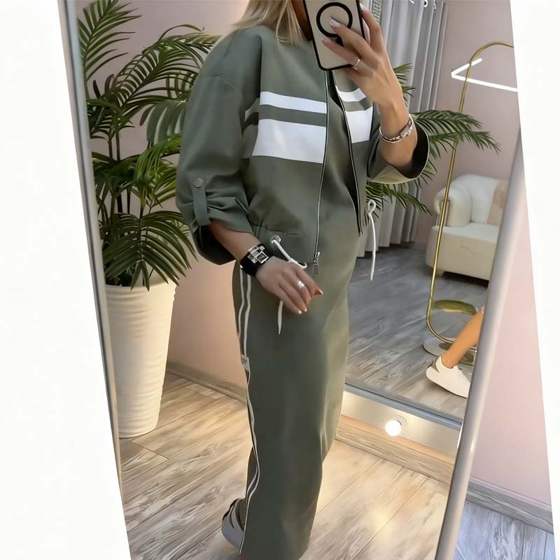 Outfit Damen mit Stehkragen und Kordelzug | A&B - 4 - Annoboutique