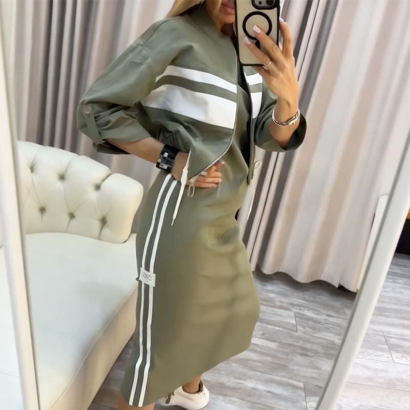 Outfit Damen mit Stehkragen und Kordelzug | A&B - 7 - Annoboutique