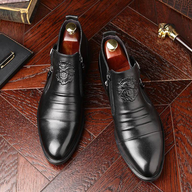 Herren Stiefeletten mit spitzem Fuß und doppeltem Reißverschluss | A&B - 5 - Annoboutique
