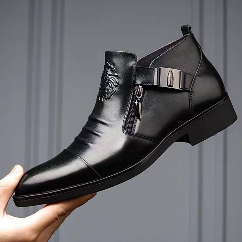 Herren Stiefeletten mit spitzem Fuß und doppeltem Reißverschluss | A&B - 6 - Annoboutique