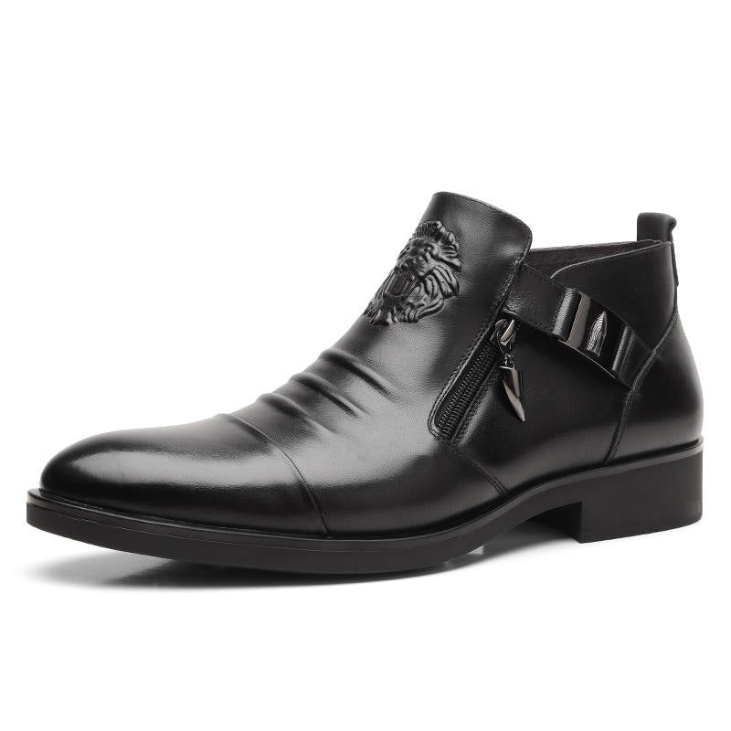 Herren Stiefeletten mit spitzem Fuß und doppeltem Reißverschluss | A&B - 7 - Annoboutique