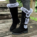 Boots Damen mit modischem Fellkragen und Schnallen-Details | A&B - 9 - Annoboutique