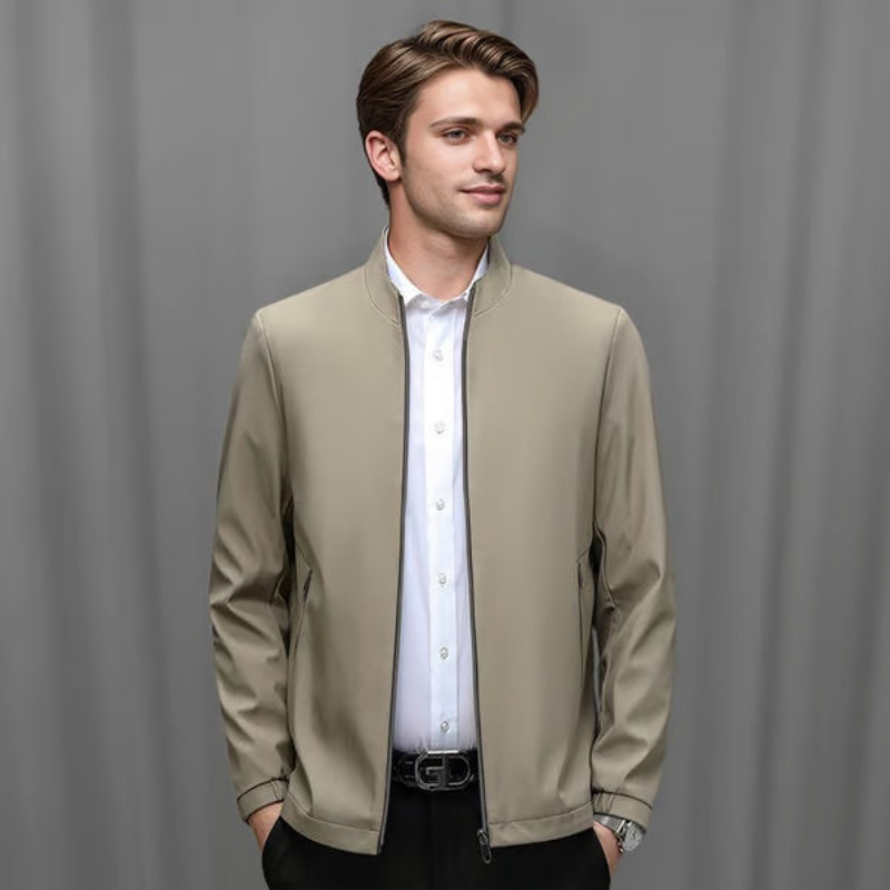 Herrenjacke mit Stehkragen und Reißverschluss | A&B - 5 - Annoboutique