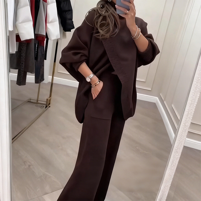 Outfit Damen mit asymmetrischem Pullover und weitem Schnitt | A&B - 3 - Annoboutique