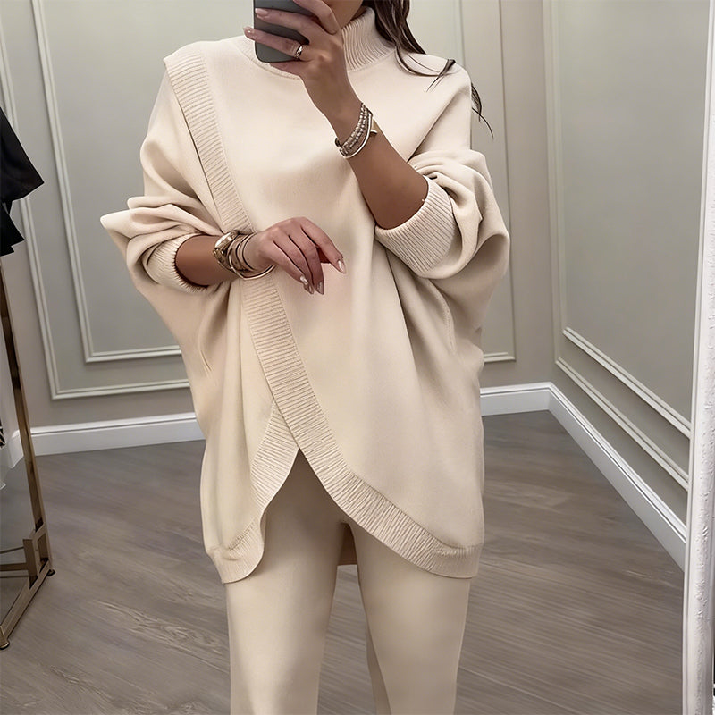 Outfit Damen mit asymmetrischem Pullover und weitem Schnitt | A&B - 5 - Annoboutique