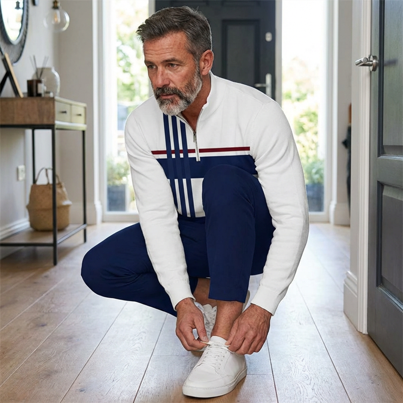 Outfit Herren mit Zip-Hemd und lockerer Passform | A&B - 7 - Annoboutique