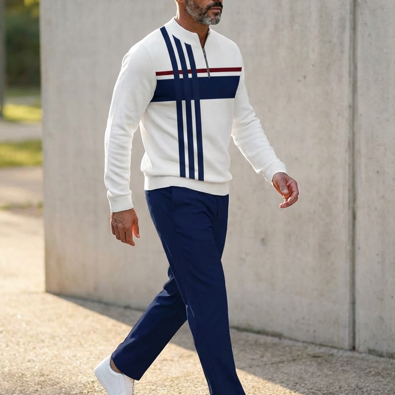 Outfit Herren mit Zip-Hemd und lockerer Passform | A&B - 11 - Annoboutique