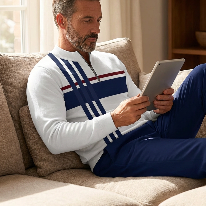Outfit Herren mit Zip-Hemd und lockerer Passform | A&B - 12 - Annoboutique