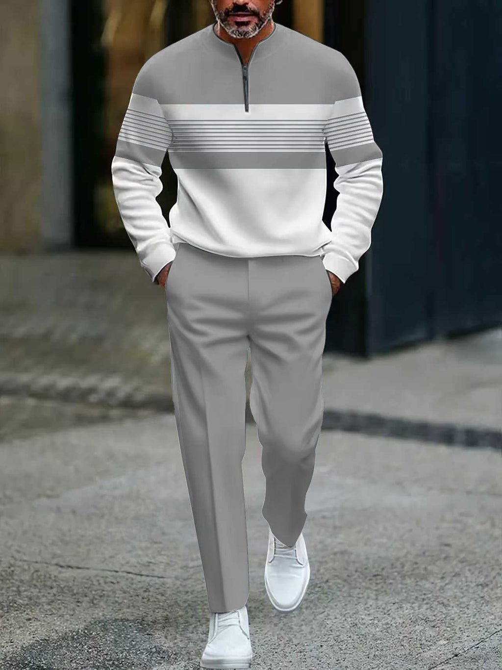 Outfit Herren mit Zip-Hemd und lockerer Passform | A&B - 13 - Annoboutique