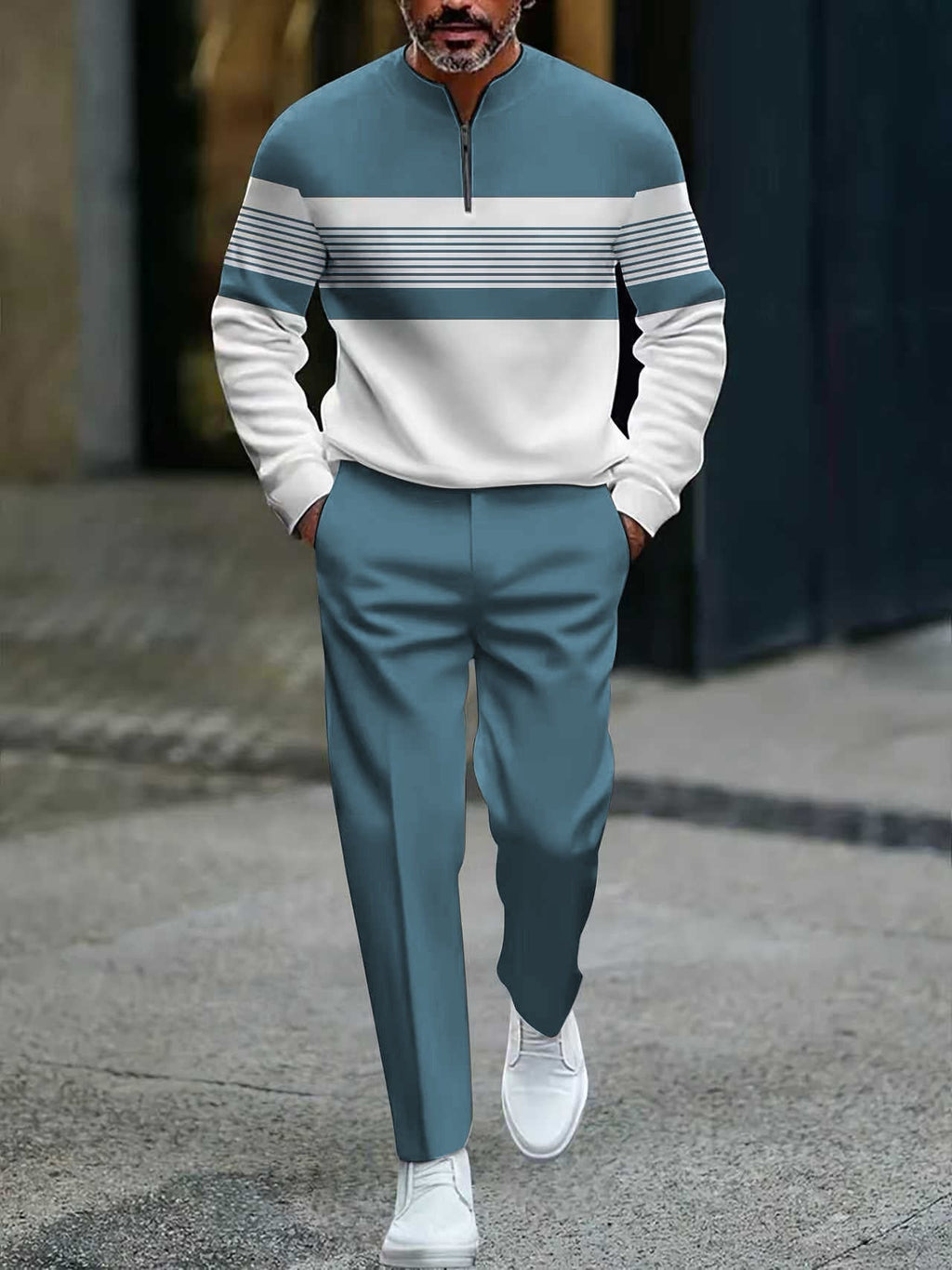 Outfit Herren mit Zip-Hemd und lockerer Passform | A&B - 15 - Annoboutique