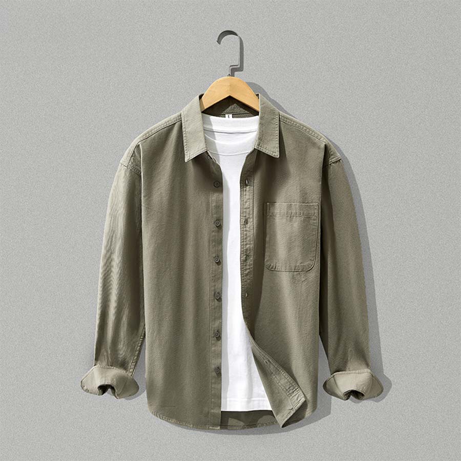 Herrenhemd mit Button-Down-Kragen und Brusttasche | A&B - 2 - Annoboutique