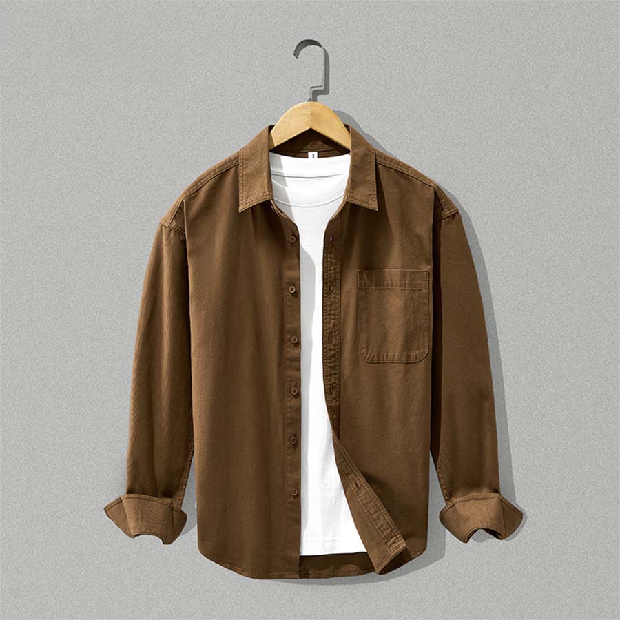Herrenhemd mit Button-Down-Kragen und Brusttasche | A&B - 5 - Annoboutique