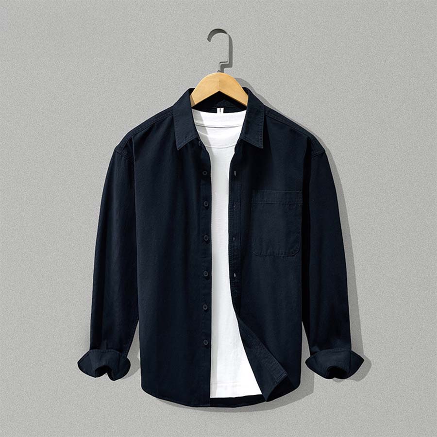 Herrenhemd mit Button-Down-Kragen und Brusttasche | A&B - 7 - Annoboutique