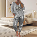 Elegantes Outfit Damen mit V-Ausschnitt und glitzerndem Design | A&B - 2 - Annoboutique