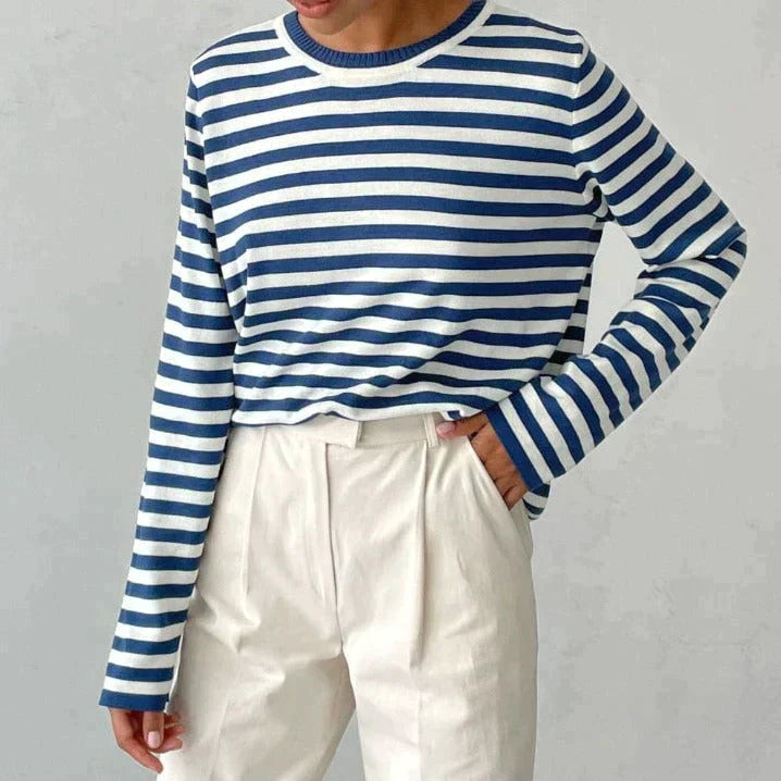 Pullover Damen mit lässigem Schnitt und Rundhalsausschnitt | A&B - 2 - Annoboutique