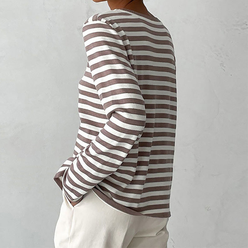Pullover Damen mit lässigem Schnitt und Rundhalsausschnitt | A&B - 8 - Annoboutique