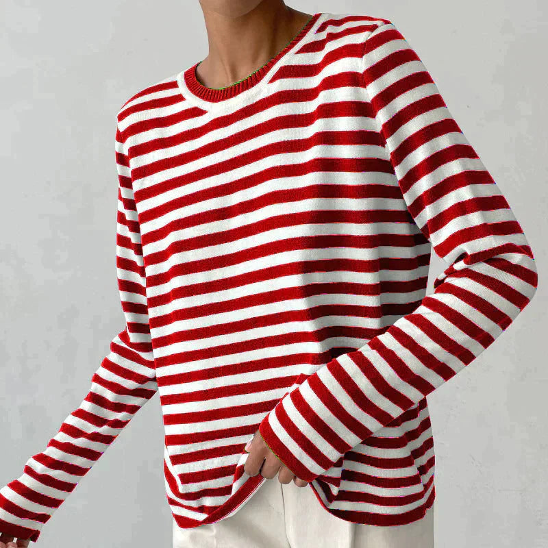 Pullover Damen mit lässigem Schnitt und Rundhalsausschnitt | A&B - 10 - Annoboutique