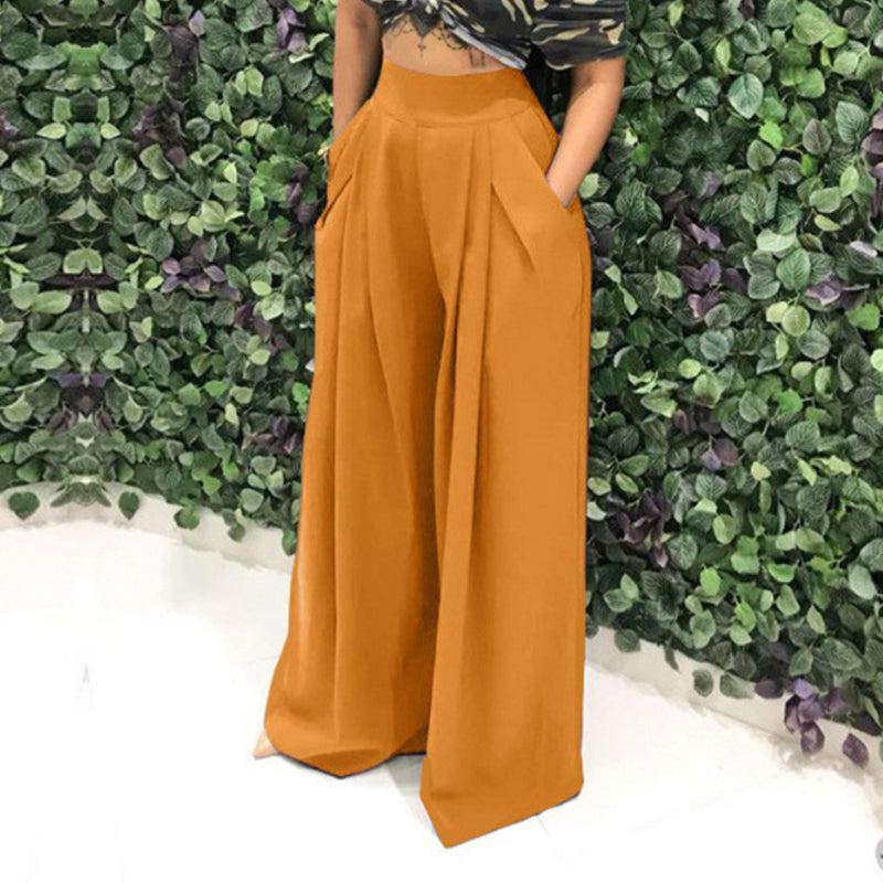 Weite Hose Damen mit hohem Bund und praktischen Taschen | A&B - 2 - Annoboutique