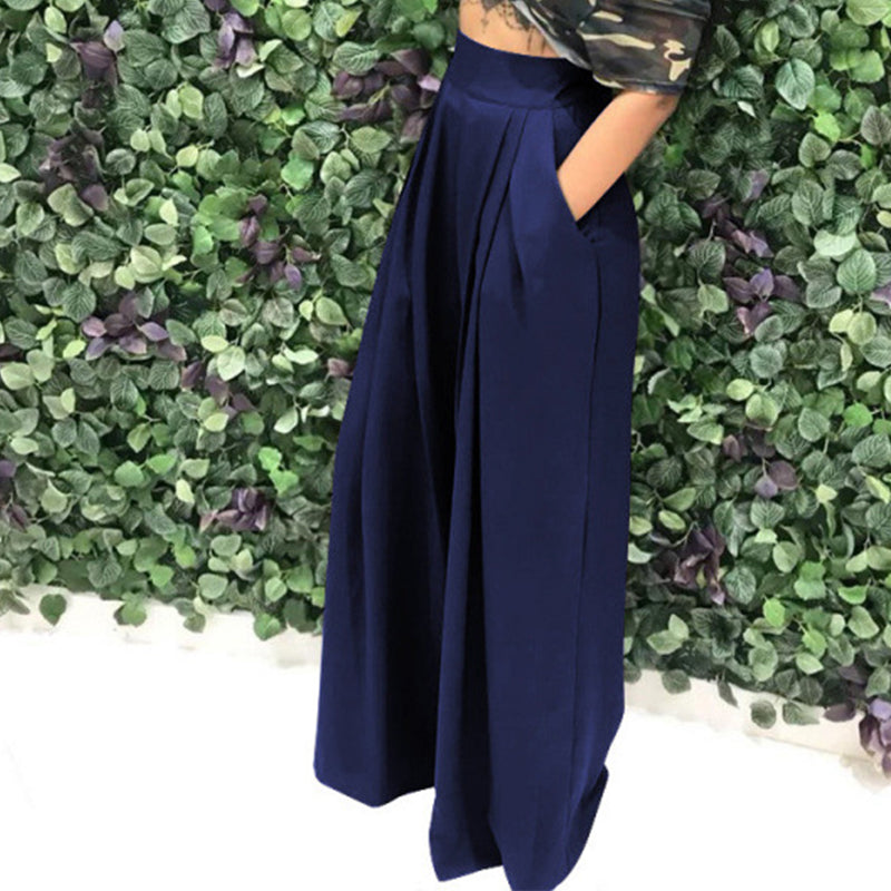 Weite Hose Damen mit hohem Bund und praktischen Taschen | A&B - 5 - Annoboutique