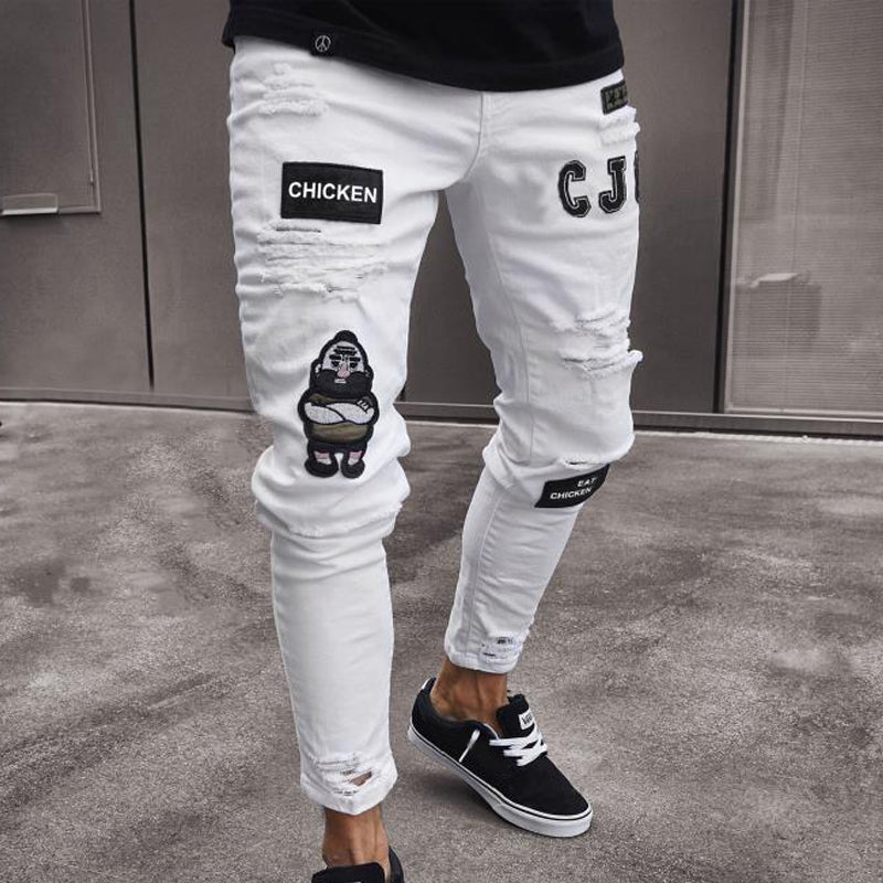 Herren Jeans mit Ripped-Design und Patches | A&B - 8 - Annoboutique