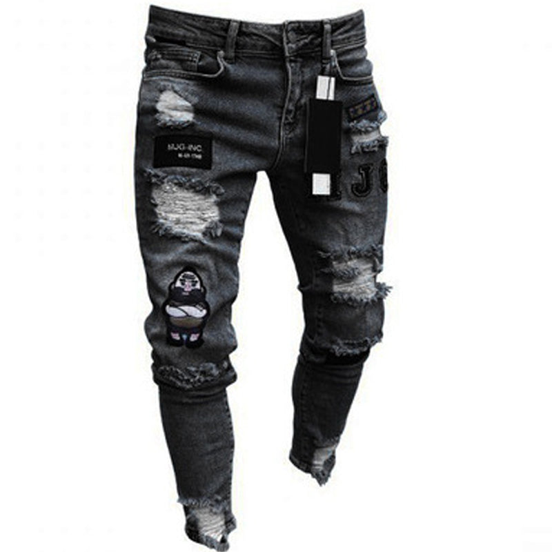 Herren Jeans mit Ripped-Design und Patches | A&B - 10 - Annoboutique