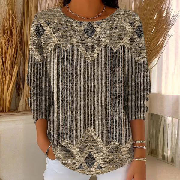 Pullover Damen mit lässigem Schnitt und grafischem Design | A&B - 1 - Annoboutique