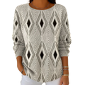Pullover Damen mit lässigem Schnitt und grafischem Design | A&B - 4 - Annoboutique