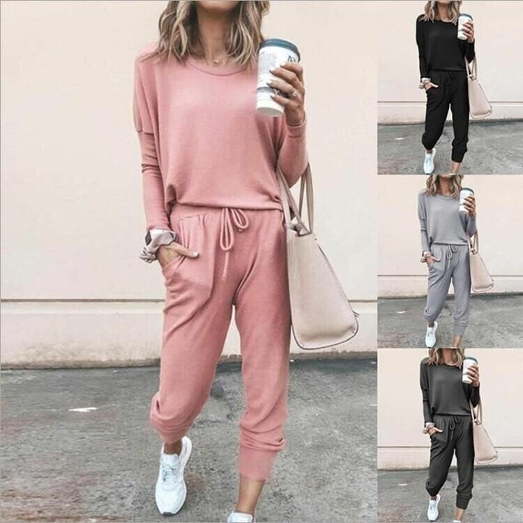 Zweiteiliges Set Damen mit lässigem Schnitt und elastischem Bund | A&B - 1 - Annoboutique