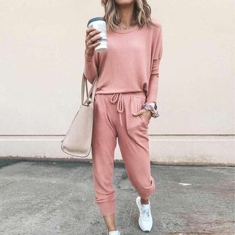 Zweiteiliges Set Damen mit lässigem Schnitt und elastischem Bund | A&B - 2 - Annoboutique
