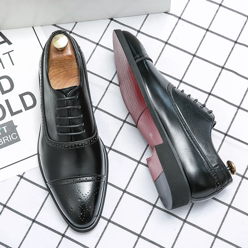 Elegante Herren Schnürschuhe mit Cap-Toe Design und klassischem Schnitt | A&B - 2 - Annoboutique