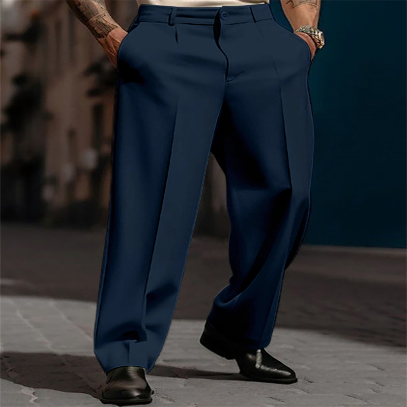 Herren-Hose mit weitem Bein und eleganter Bundfalte | A&B - 2 - Annoboutique