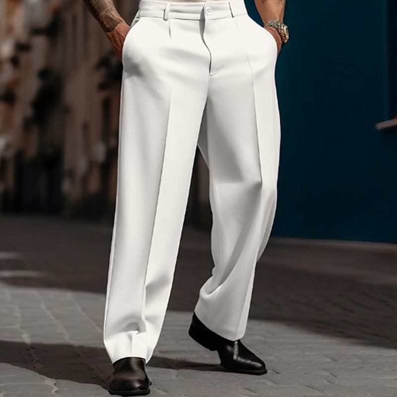Herren-Hose mit weitem Bein und eleganter Bundfalte | A&B - 4 - Annoboutique
