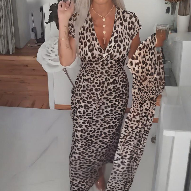Maxikleid Damen mit V-Ausschnitt und fließendem Schnitt | A&B - 1 - Annoboutique