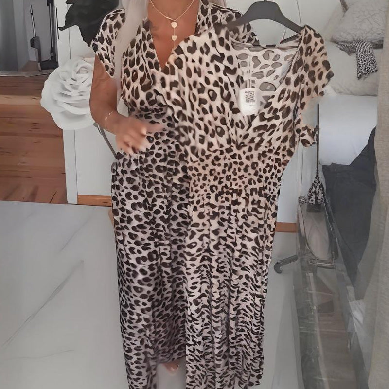 Maxikleid Damen mit V-Ausschnitt und fließendem Schnitt | A&B - 3 - Annoboutique