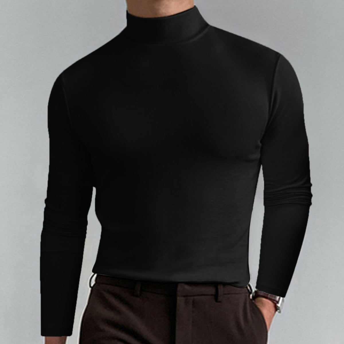 Herrenpullover mit Stehkragen - Modischer Slim Fit | A&B - 2 - Annoboutique