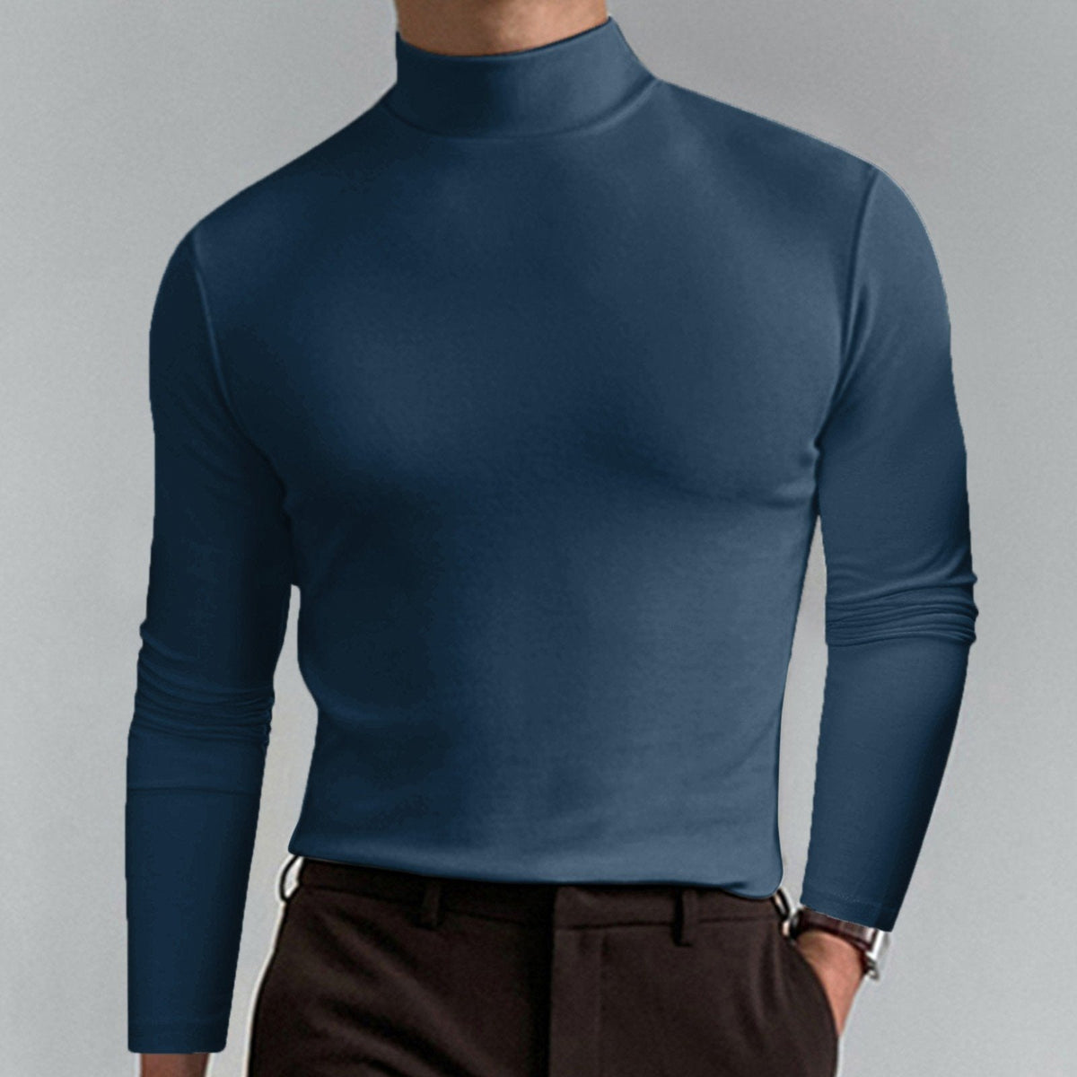 Herrenpullover mit Stehkragen - Modischer Slim Fit | A&B - 4 - Annoboutique