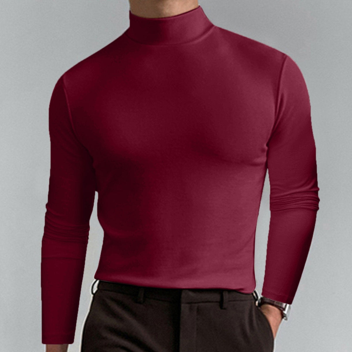 Herrenpullover mit Stehkragen - Modischer Slim Fit | A&B - 5 - Annoboutique